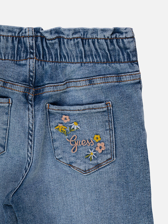Blue jeans with multicolor embroideries - 4