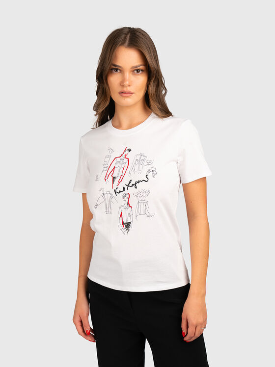 Round neck white T-shirt - 1