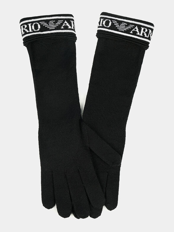 Wool gloves with logo lettering - 3