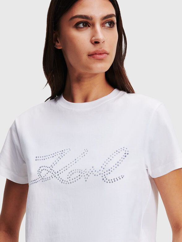 Black T-shirt with rhinestones - 4