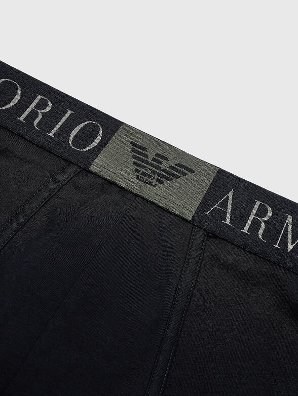 Cotton boxer shorts with contrasting logo - 4