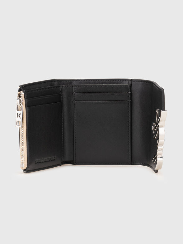Leather wallet with accent logo - 3