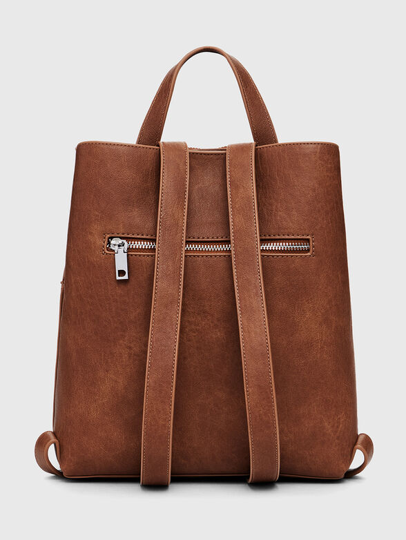 Brown backpack with embroidery - 2