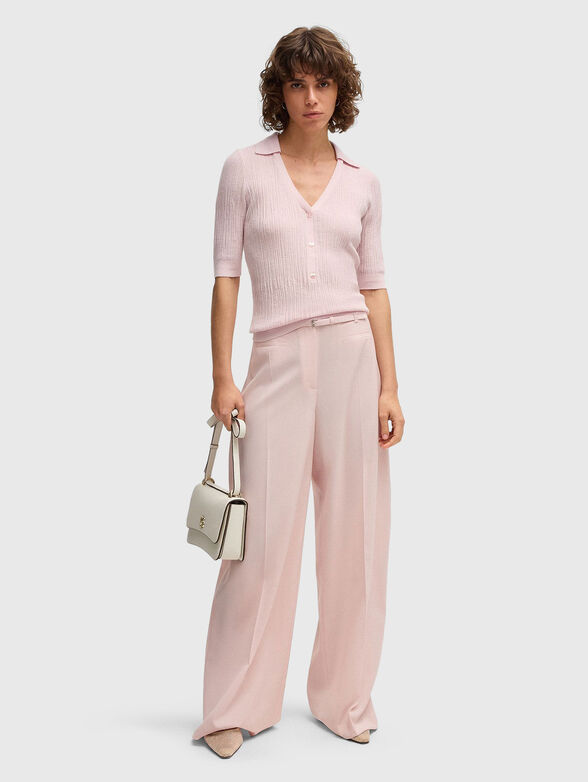 Knitted wool blend sweater with short sleeves - 2