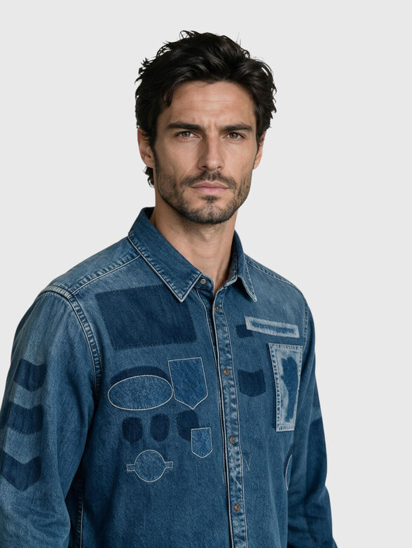 Denim shirt with long sleeves - 4