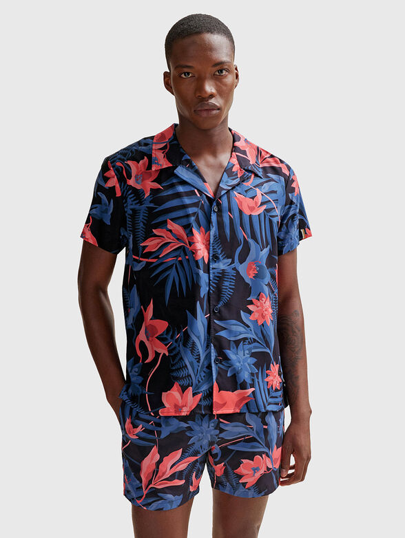 Short sleeve shirt with floral print - 1
