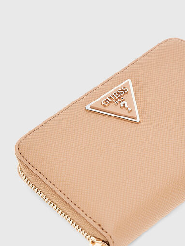 LAUREL beige  wallet with triangular logo accent - 3