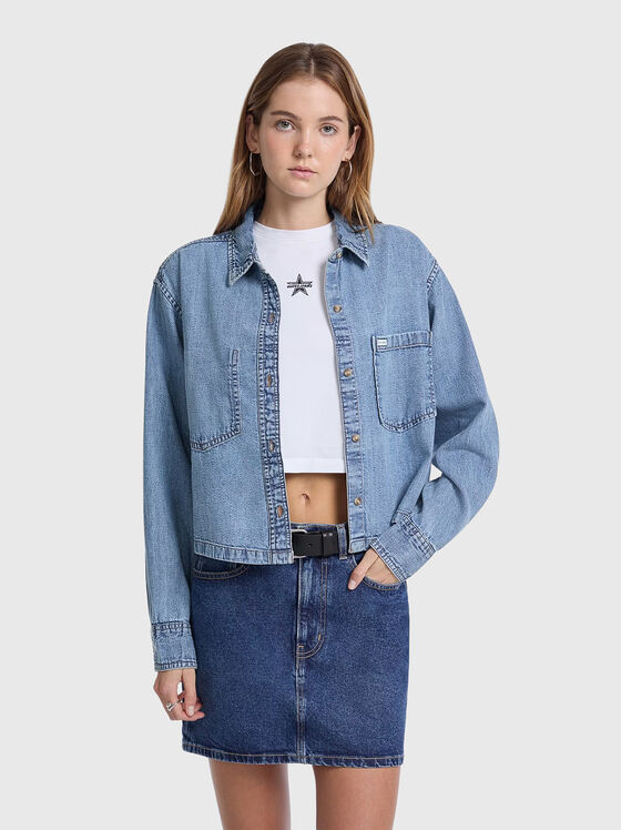 Cropped denim shirt - 1