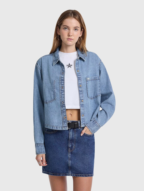 Cropped denim shirt - 1