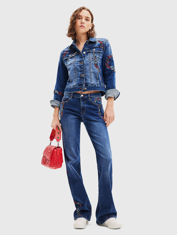 Flare embroidered jeans - 4