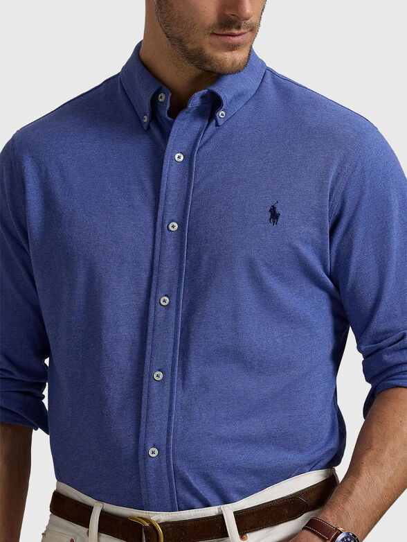 Cotton shirt with embroidered logo - 4