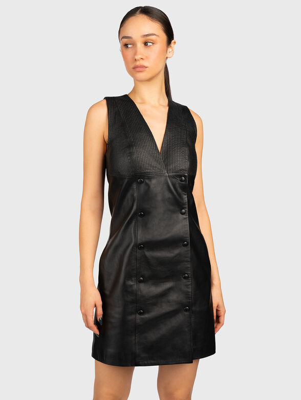 Mini dress with accent buttons  - 1