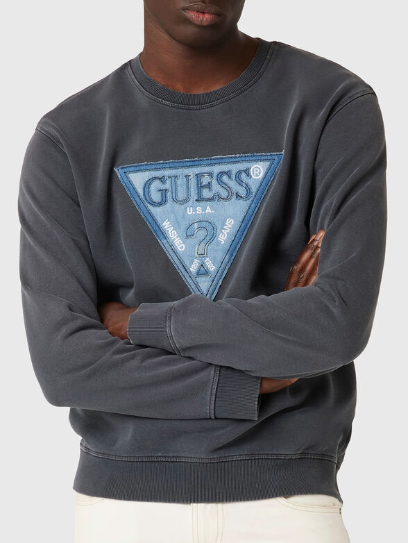 Rond neck sweatshirt with logo patch - 4