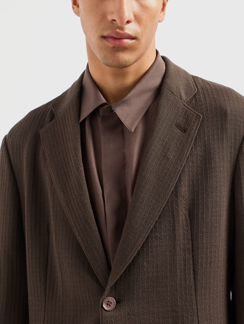 Wool blazer with single-breasted fastening - 3