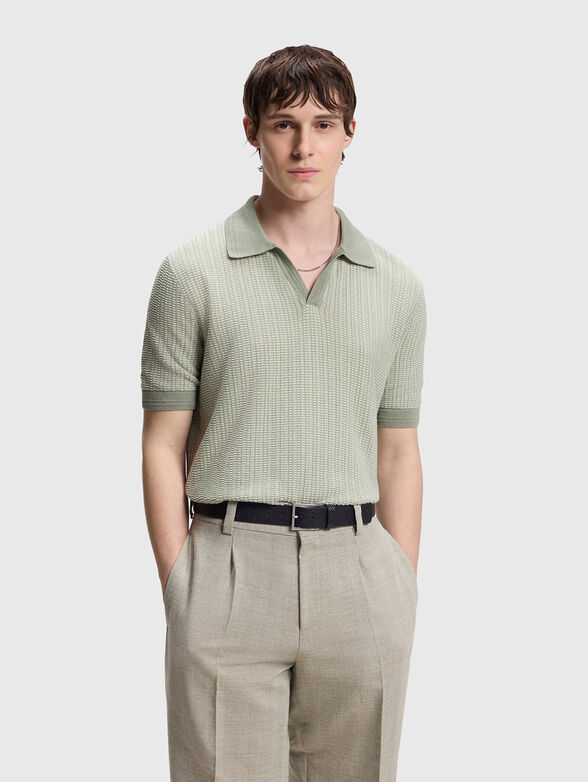 Short-sleeved cotton and linen sweater - 1