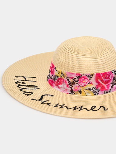 Wide-brimmed hat with inscription - 5