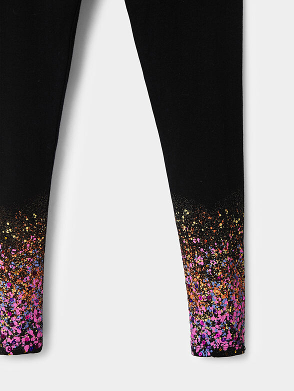 Leggings in black color with colorful accents - 5
