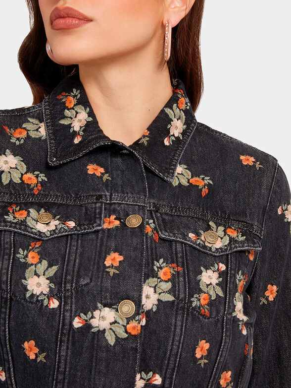 DORIA denim jacket with embroidered flowers - 3
