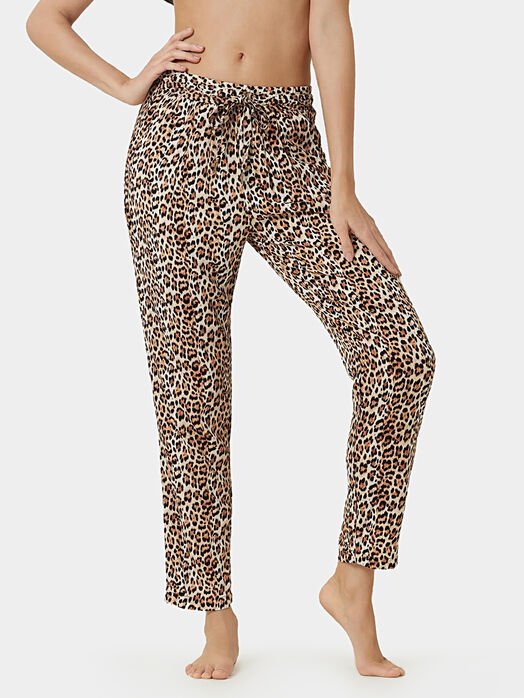 WILD CASHMERE trousers with animal print
