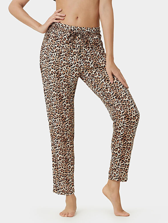 WILD CASHMERE trousers with animal print - 1