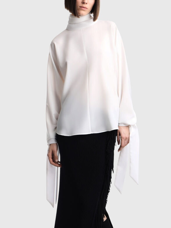 Blouse with accent cuffs - 1