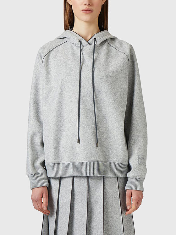 Суитшърт с качулка от вълнен бленд - 1