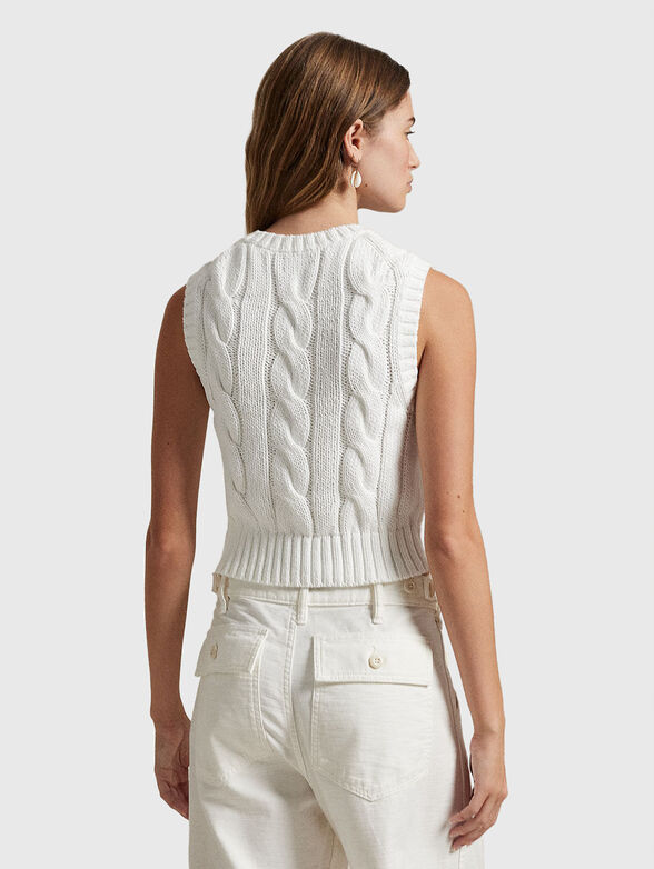 Knitted sweater with oval neckline and sleeves - 3
