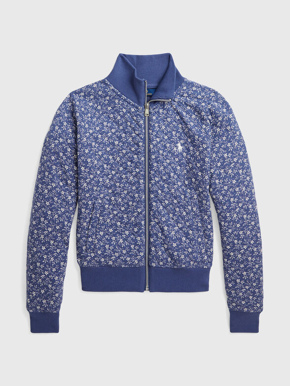 Sweatshirt with zipper and floral print - 1