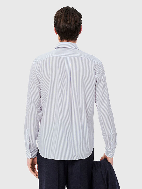 Striped cotton shirt with logo - 3