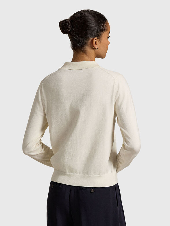 Ecru cardigan with embroidered logo - 3