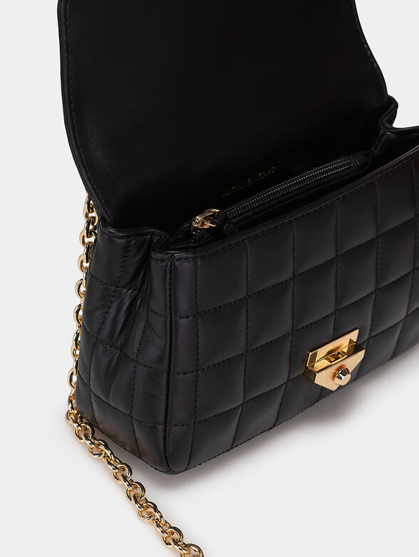 Black crossbody bag with quilted effect - 6