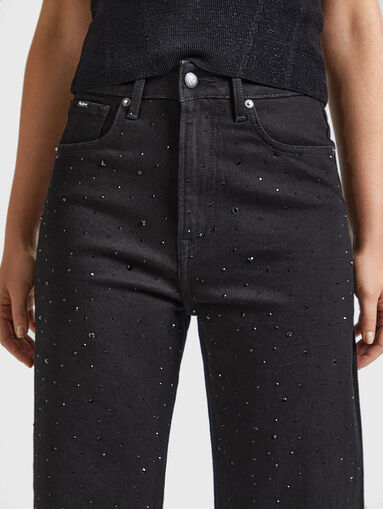 Black jeans with rhinestones - 4