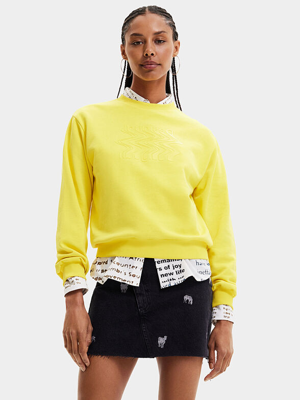 Sweatshirt in yellow color with logo - 1