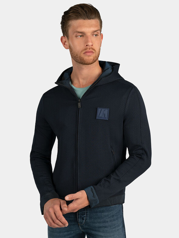 Dark blue hooded jacket - 1