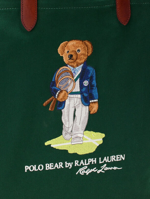 Green bag with a Polo Bear print - 5