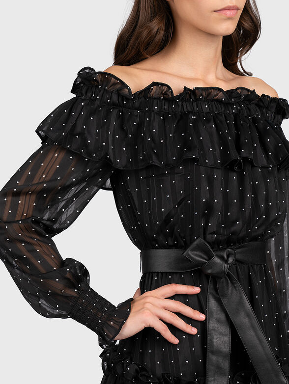 Black dress with polka dot print - 2