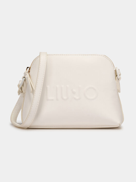 Бяла кросбоди чанта с лого - 1