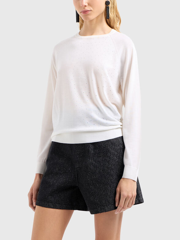 Sweater with appliqu&eacute;d crystals - 1