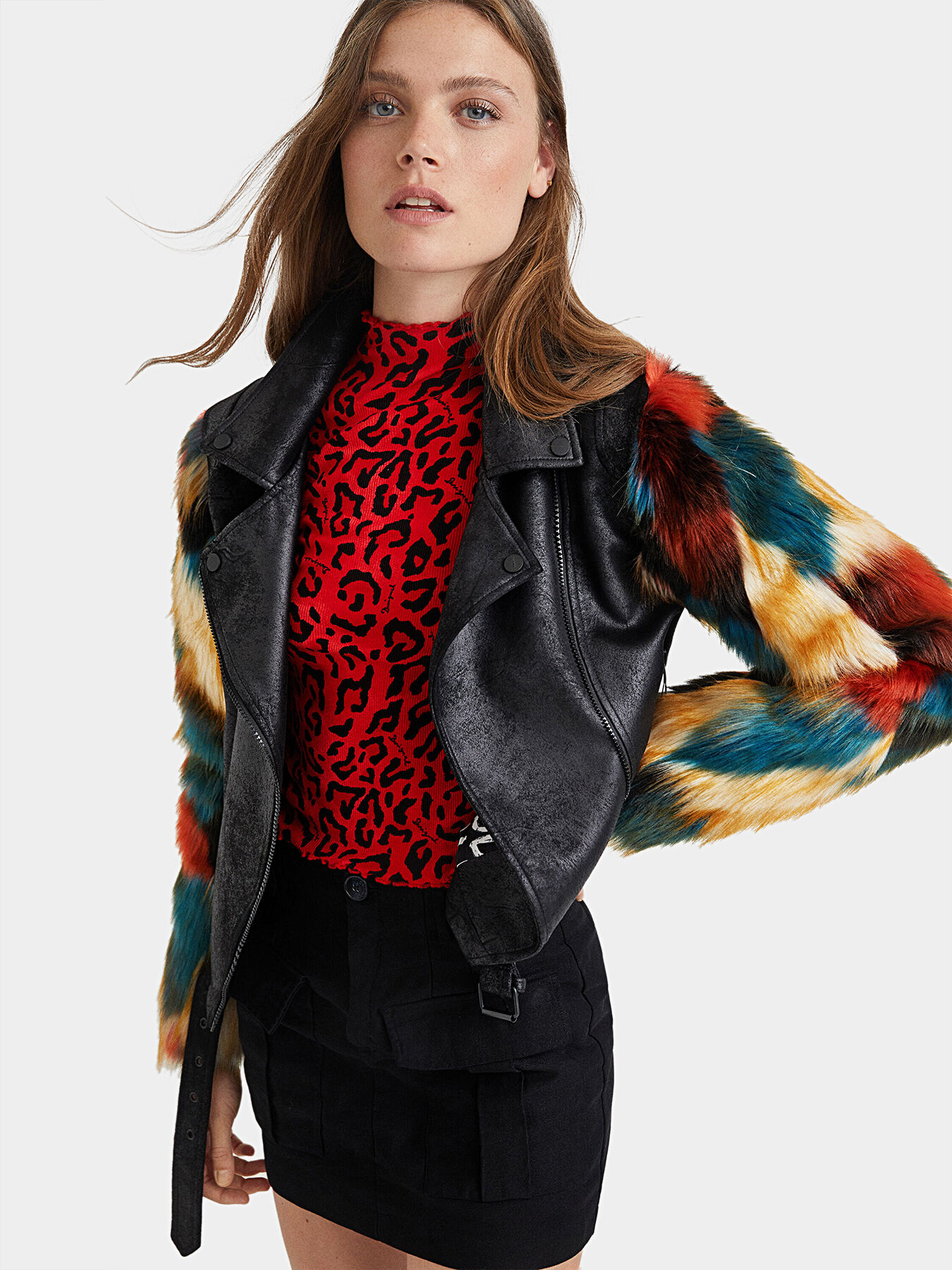 Biker sleeves coloured fur brand DESIGUAL — Globalbrandsstore.com/en