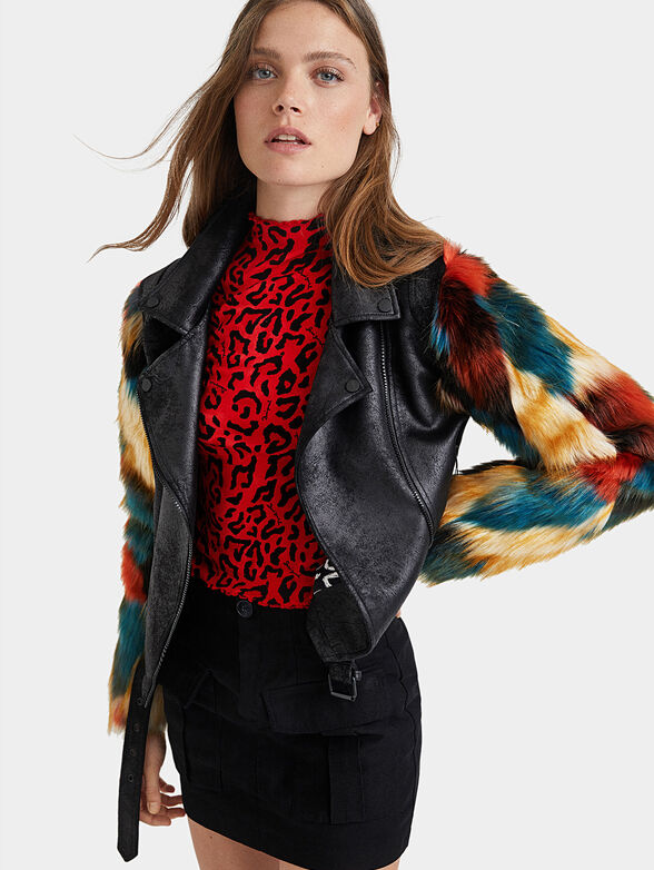 Biker sleeves coloured fur - 1