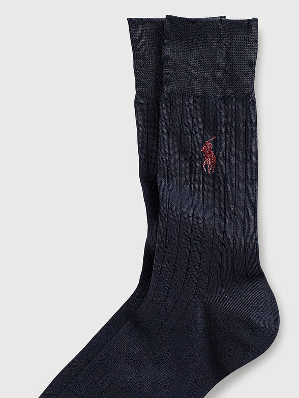 Dark blue socks with logo detail - 2