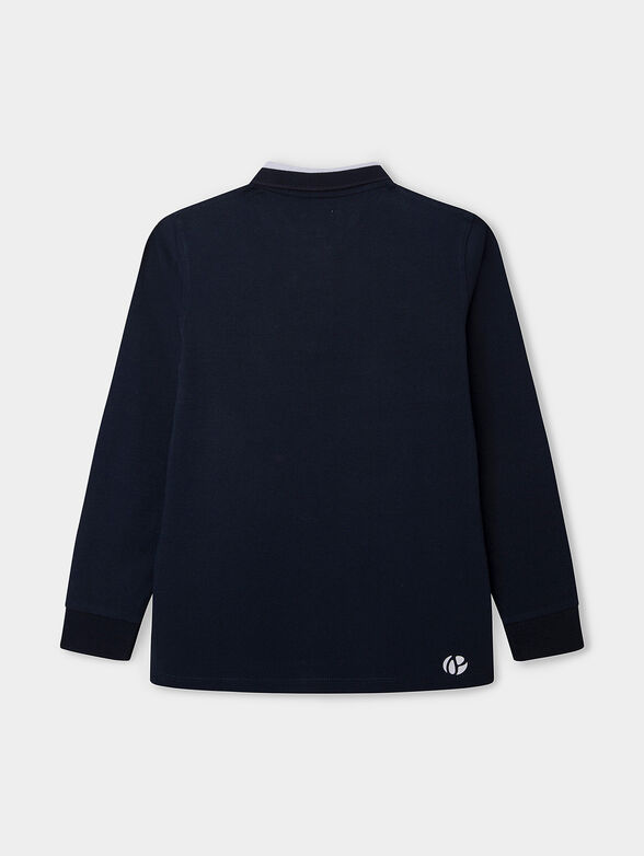 VEGAS blue polo shirt with long sleeves - 2