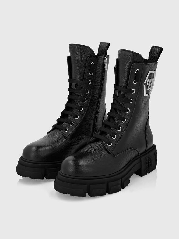 Leather boots with logo - 2