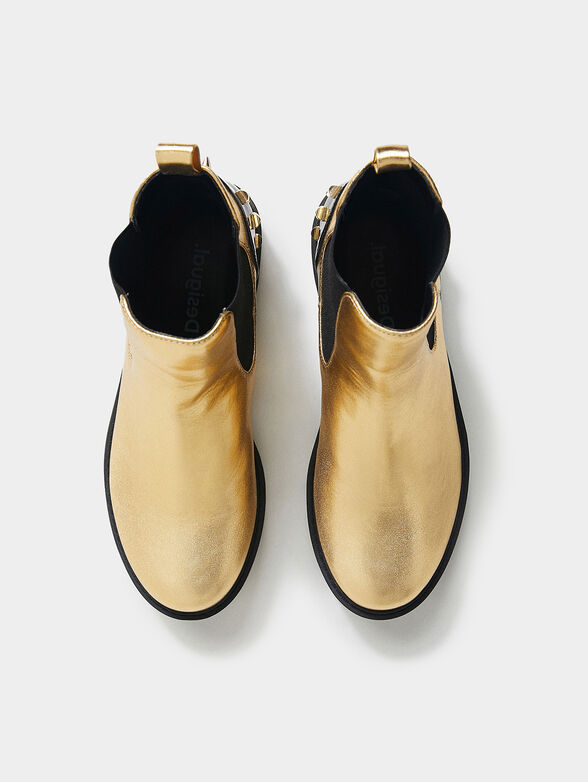 Biker boots in gold color - 5