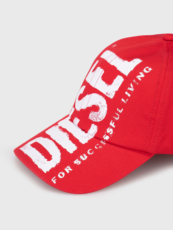 Logo print cap in black  - 3