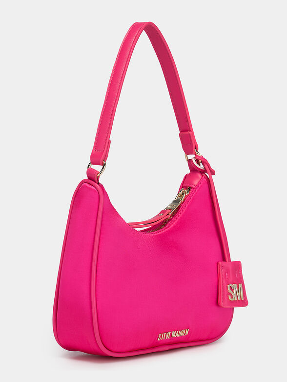 Black shoulder bag with satin texture - 3