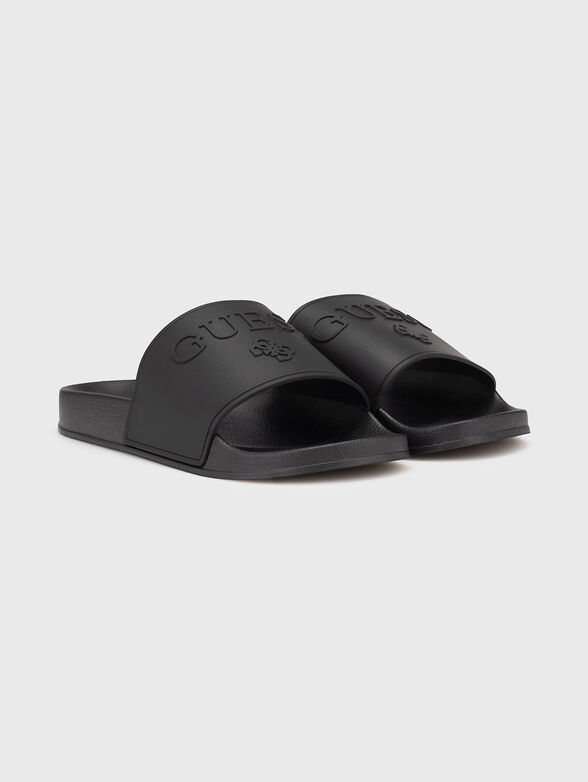 Beach slippers with logo in black - 2