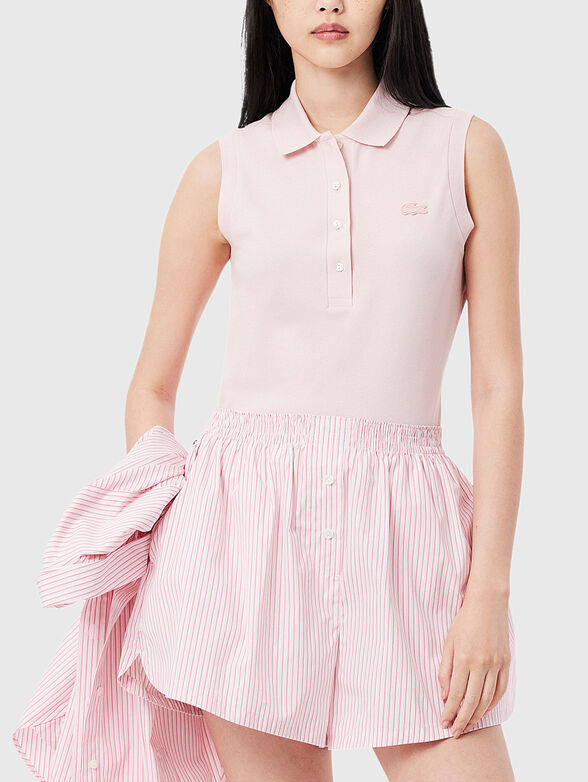 Polo collar top with buttons - 1