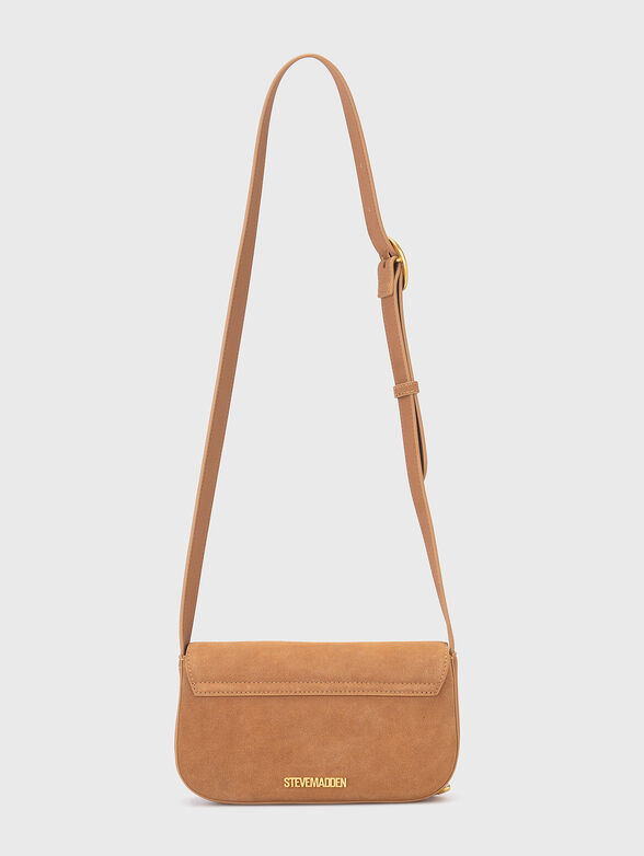 Suede crossbody bag with gold details - 2
