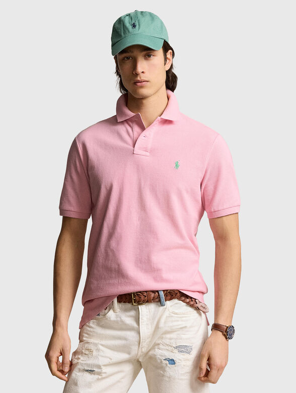 Cotton Polo-shirt in pink - 0